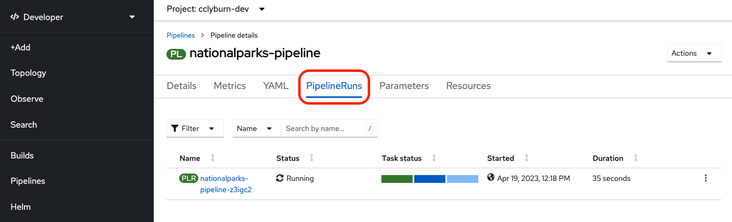 Pipeline running
