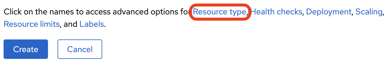 MongoDB Image Deployment Resource Type Settings