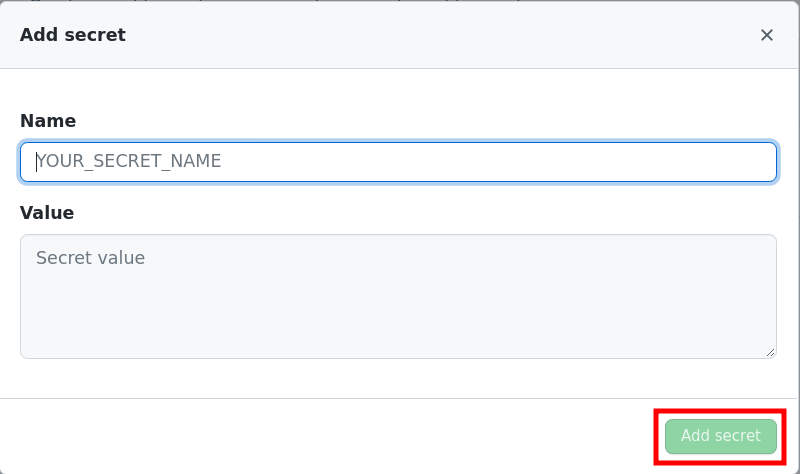 Add Secret