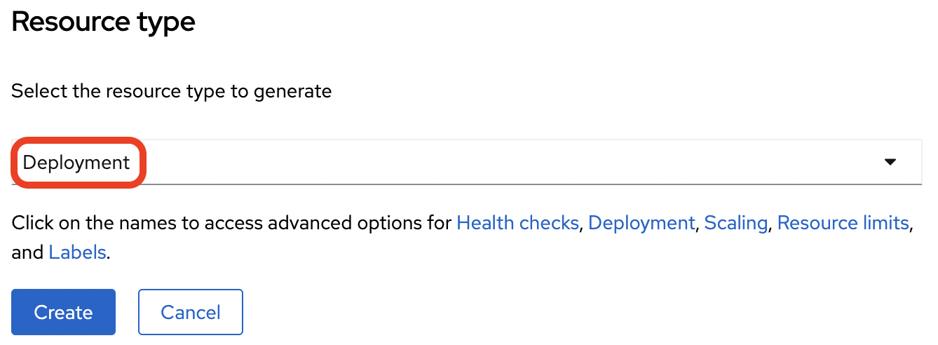 MongoDB Image Deployment Resource Type Settings